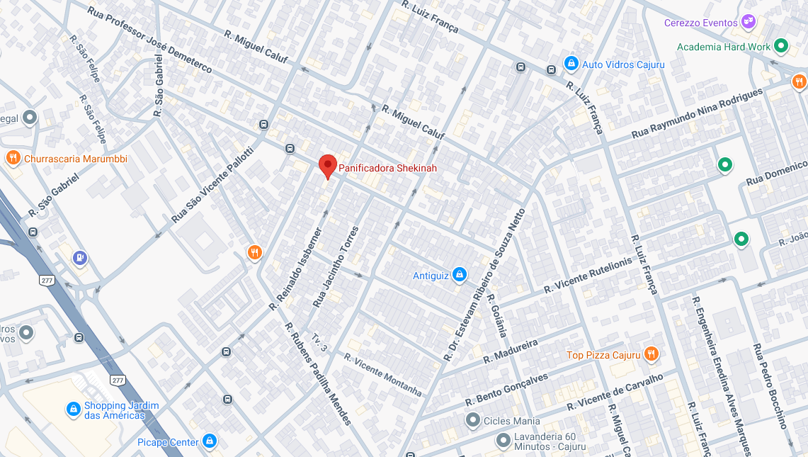 Clique para abrir o Mapa da Panificadora Shekinah
