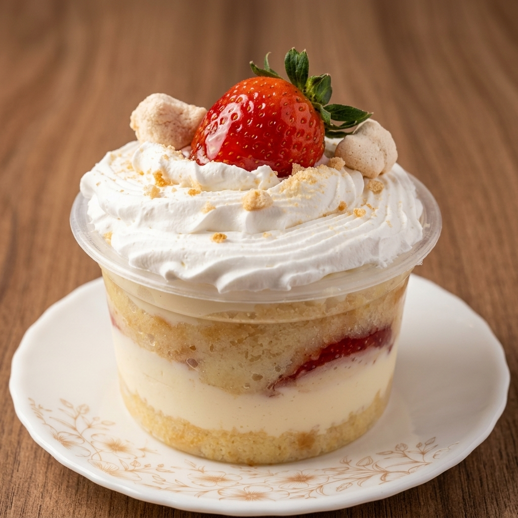 Bolo de Pote de Morango com Suspiro