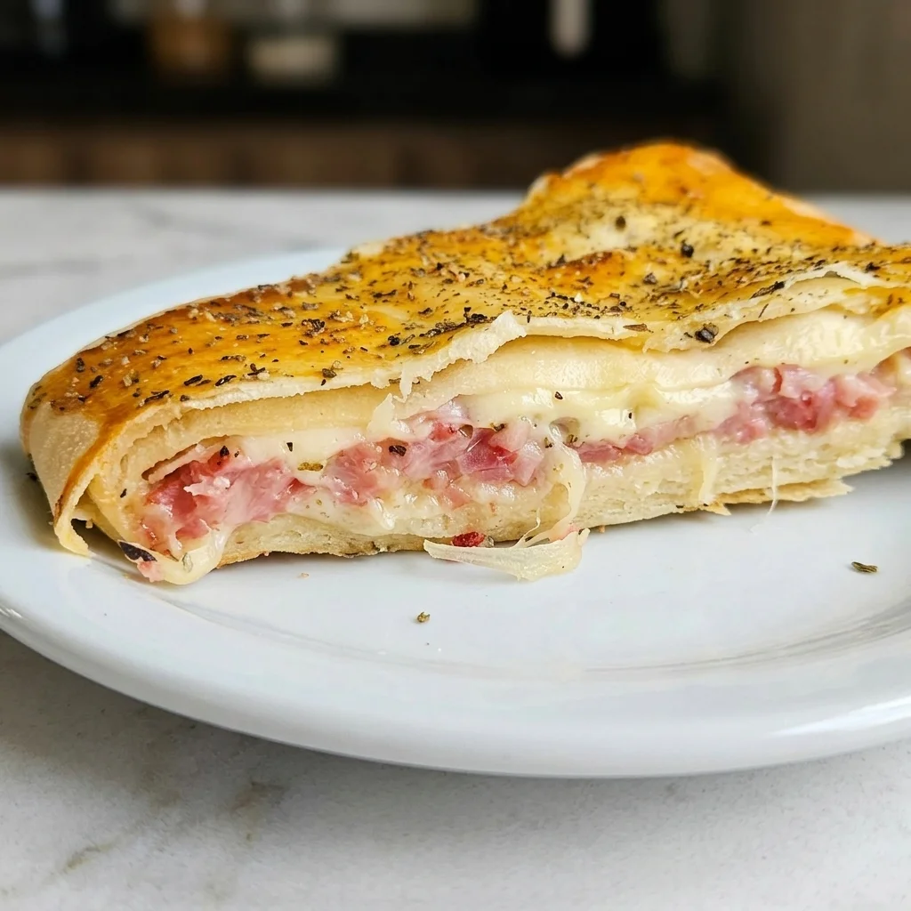 Pizza Folhada de Presunto e Queijo